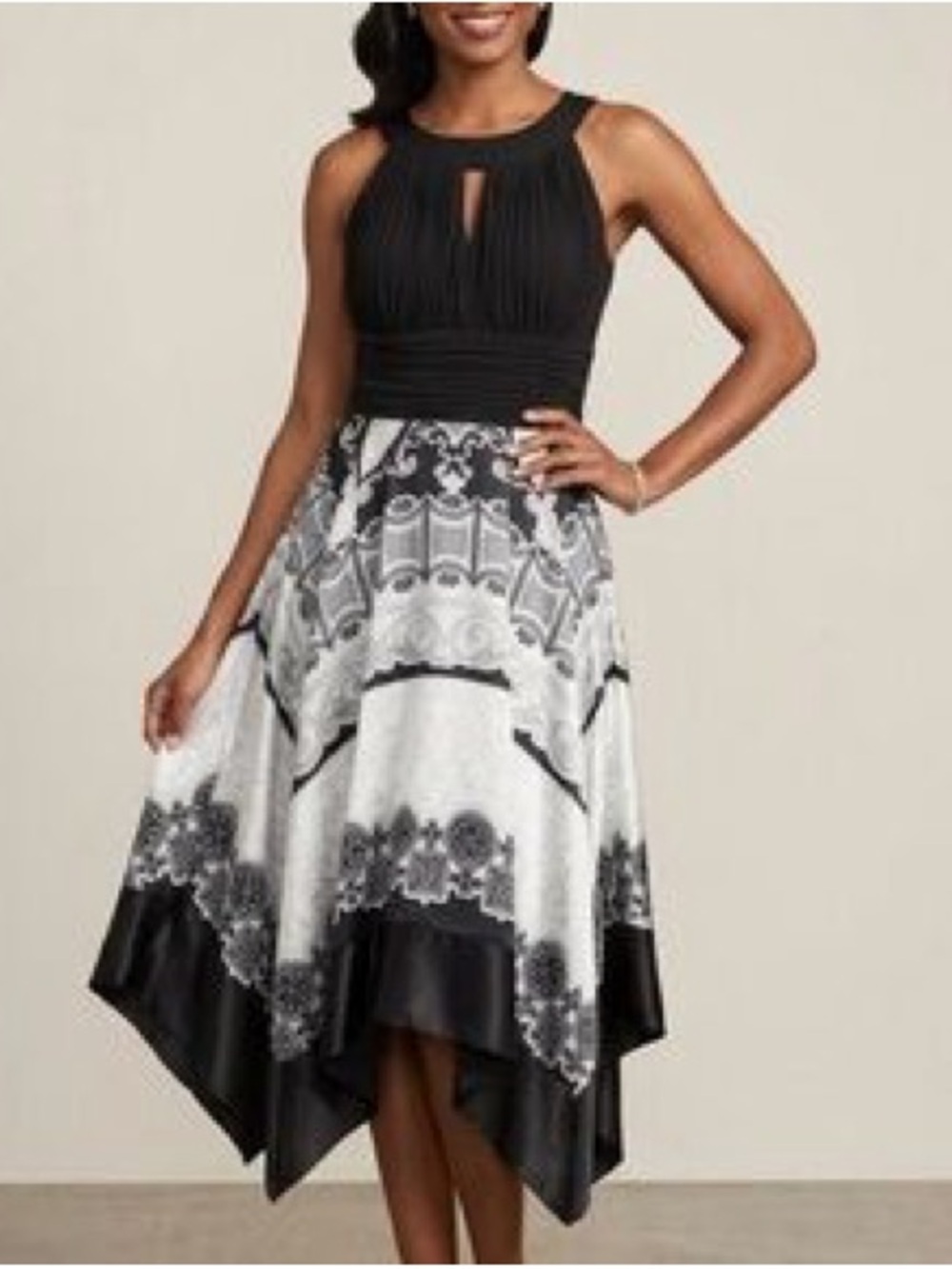 Sleeveless Dress, Handkerchief print Signature By Sangria - NWT - Size 14